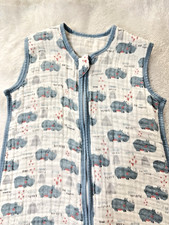 Tado Muslin Baby Sleep Sack Size XL 18-24 100 Cotton Rhino Rhinoceros Blue