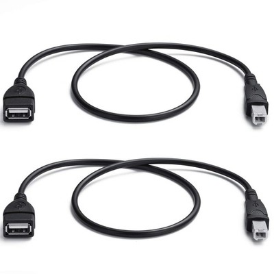 2 Pack USB 2.0 Cable A Female to USB B Male Cable for Printer Extender Connec...