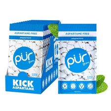 PUR Gum  Aspartame Free Chewing  100 55 Count Pack of 12 , Peppermint