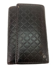 GUCCI Key Case Black Leather Vintage From Japan