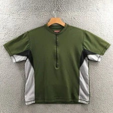 Bellwether Cycling Jersey Mens XL Green Short Sleeve Quarter Zip Pullover Biking