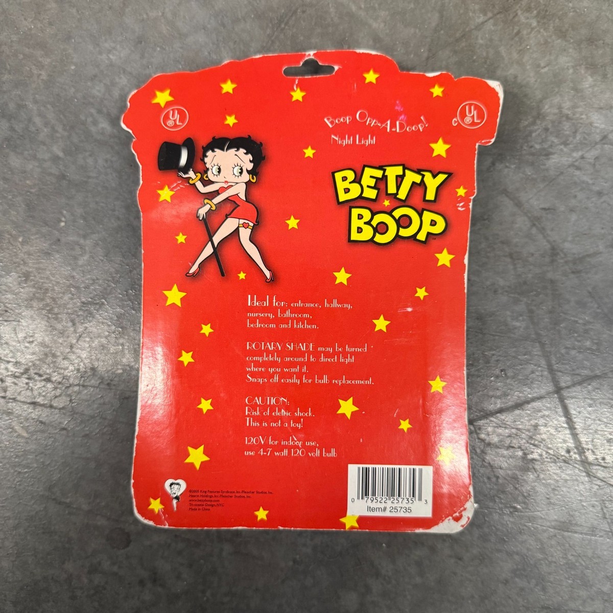 Betty Boop 2005 Plug In Night Light 120 V For Entrance, Hallway