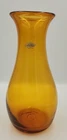 2004 Blenko 9813 Amber Honey Glass Vase W Sticker HTF 10 1/4" T