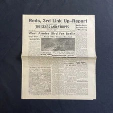 WWII Stars and Stripes Newspaper April 1945 Ernie Pyle Buried Nuremberg Captured