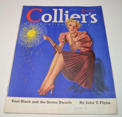 Vintage 9 juillet 1938 Collier's Magazine articles histoires publicités Coca Cola - Photo 1/12