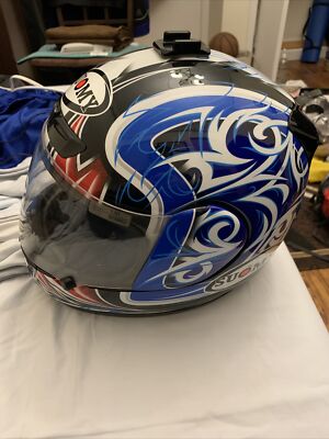 Suomy Apex Tornado Blue Red Helmet XL | eBay