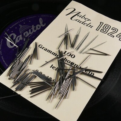 100 Grammophonnadeln Leise, Schellack Nadeln 78 RPM Gramophone Needles soft Tone
