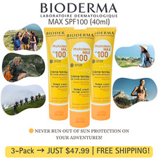Bioderma Photoderm MAX SPF100 3-Pack 40ml  Travel Sunscreen  Waterproof  TSA