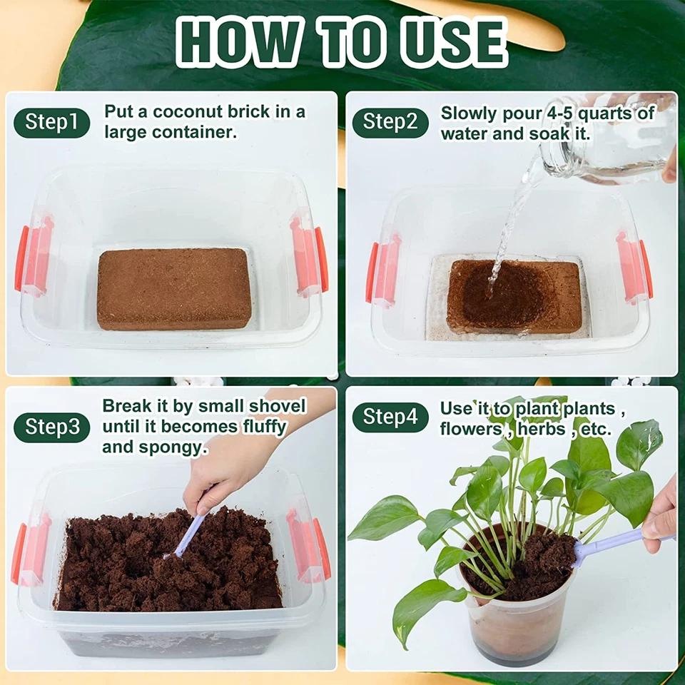 Lote de ladrillos de fibra de coco orgánicos 1-16 fibra de coco medio de cultivo para macetas suelo mascotas Foto 3 de 4