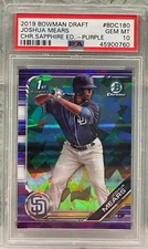 2019 Bowman Draft Chrome Purple Sapphire JOSHUA MEARS /10 PSA 10