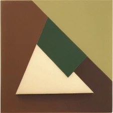 Medium Abstract Painting 2x2 ft. Post-Modernism Geometric Demrin Cubism II NEW