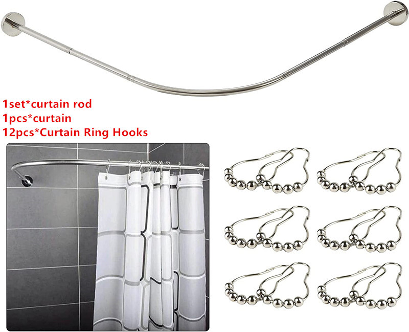 Walmart Curved Shower Rod Corner Shower Curtain Rod In Shower Curtain