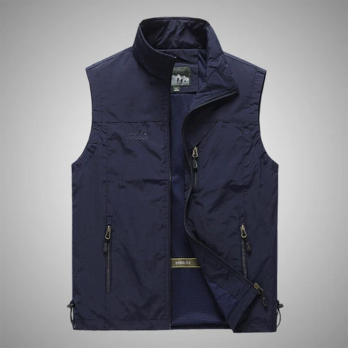 Giacca Uomo Colore Solido Cappotto Vita Uomo Escursionismo Rete Fodera Gilet Senza Maniche Semplice - Foto 4 di 13