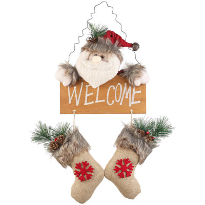 infactory Weihnachtsmann-Tür-Dekoration mit ''Welcome''-Schriftzug, zum Aufhängen