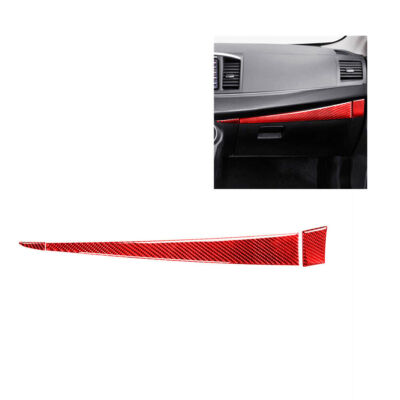3Pcs Red Carbon Fiber Passenger Side Dashboard Cover Trim For Mitsubishi Lancer