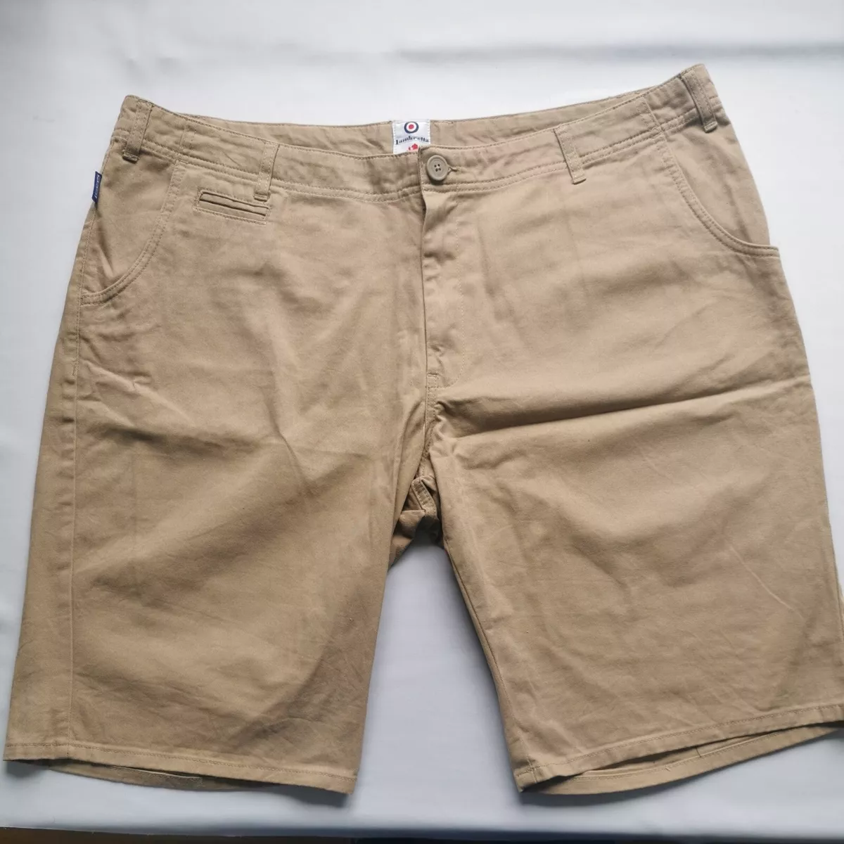Lambretta men s khaki Beige Chinos Shorts Cargo 44