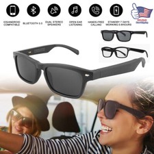 5.0 Bluetooth Smart Glasses Wireless Music Headset Audio Speaker Voice Control
