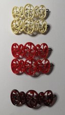 Vintage Plastic Wheels Design Hair Barrettes Clips 2 Pair  1