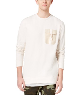 American Rag Mens Layered-Look Sweatshirt, White, Large