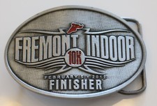 Belt Buckle Fremont Indoor 10k Road Race Finisher Feb 2012 Silver Tone