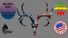 Deer Skull Truck Window Vinyl Decal America Hunting Horns Large Gun Case Sticker