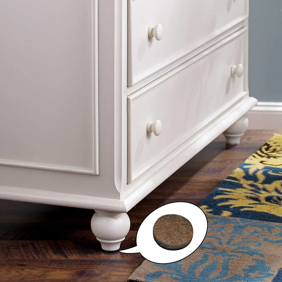 Almohadilla de fieltro redonda autoadhesiva para muebles de 50 no (paquete de 48) piso de madera dura Foto 3 de 4