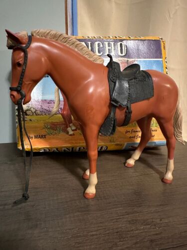 Vintage 1967-74 MARX toys - Pancho the Pony - Brown, All Accessories w/Box 1061A - Picture 1 of 24