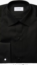 ETON Slim Fit Black Formal Cotton Twill Shirt SZ 15.5  285