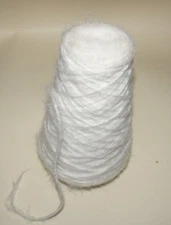 4oz. Cone, Tamm, "Passy", White, Worsted Weight, Brushed Acrylic Yarn
