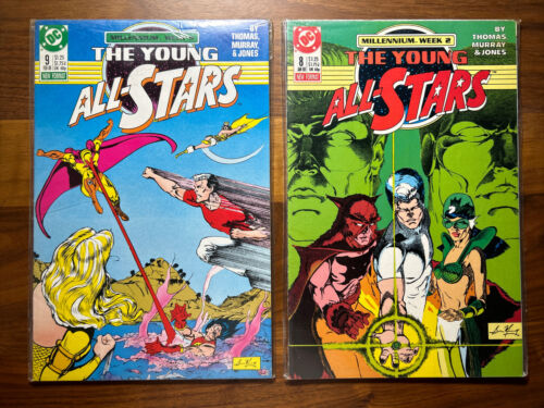 THE YOUNG ALL-STARS #8 & #9 - DC 1988 Millennium Week 2 & 6 lotto insaccato e imbarcato - Foto 1 di 5