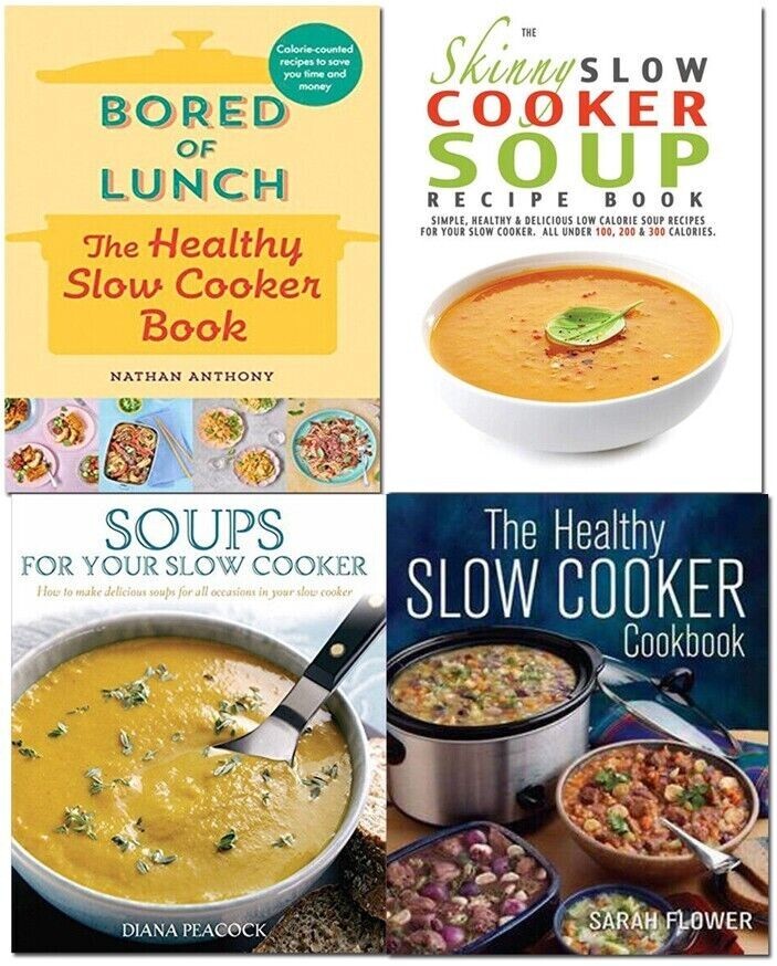 Skinny Slow Cooker,Soups for Your Slow, Healthy Slow,Bored of Lunch 4 Books Set