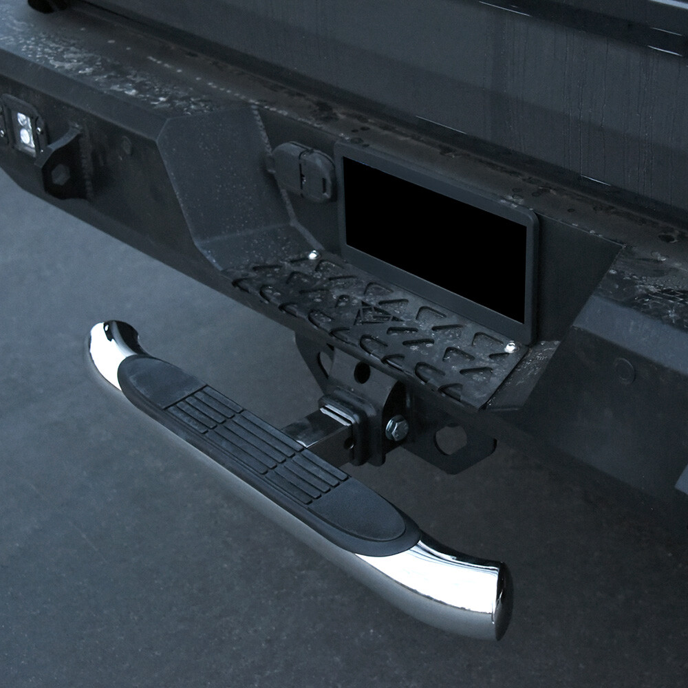 TLAPS 3" Tube Rear Trailer Hitch Step Bar w/2" Tow Receiver Chrome For Chevy T01