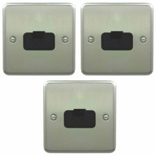 3 x Deta 1910SCB Unswitched Spur Connection Units - 13 Amp Satin Chrome