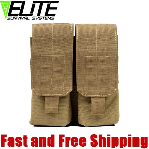 Elite Survival Systems MOLLE Double 5.56/308 Magazine Pouch/ Mag Holder - Tan-image