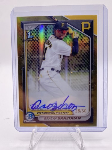 2024 Bowman Chrome Bralyn Brazoban 1st Gold Refractor Auto /50