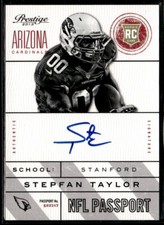 2013 Panini Prestige NFL Passport Signatures Stepfan Taylor Rookie Auto Arizona