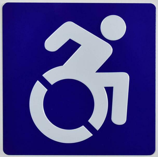 International Symbol of Accessibility (ISA) Sign (6x6,Blue) -REF24