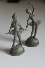 2 STATUINE BALLERINE PELTRO ANNI 60 DA COLLEZIONE