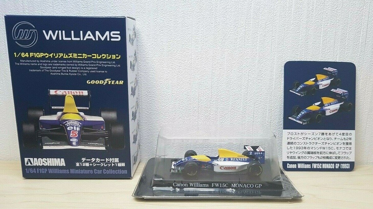 1/64 Aoshima Williams F1 1993 FW15c MONACO #2 ALAIN PROST diecast