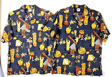 Vintage EUC PAIR 2 MATCHING Go Barefoot Hawaiian Rayon Camp Shirts Sz M 45" Ches