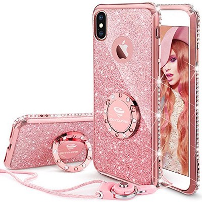 Iphone X Case For Iphone 10 Glitter Case Girls Kickstand Ring Holder Rose Gold Ebay