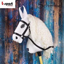 L-Sport Steckenpferd Hobby Horse groß Schimmel mit Zaumzeug + Halfter
