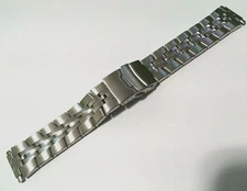 16-22mm Silver Tone Stainless Steel Security Clasp Bracelet Link Watch Band