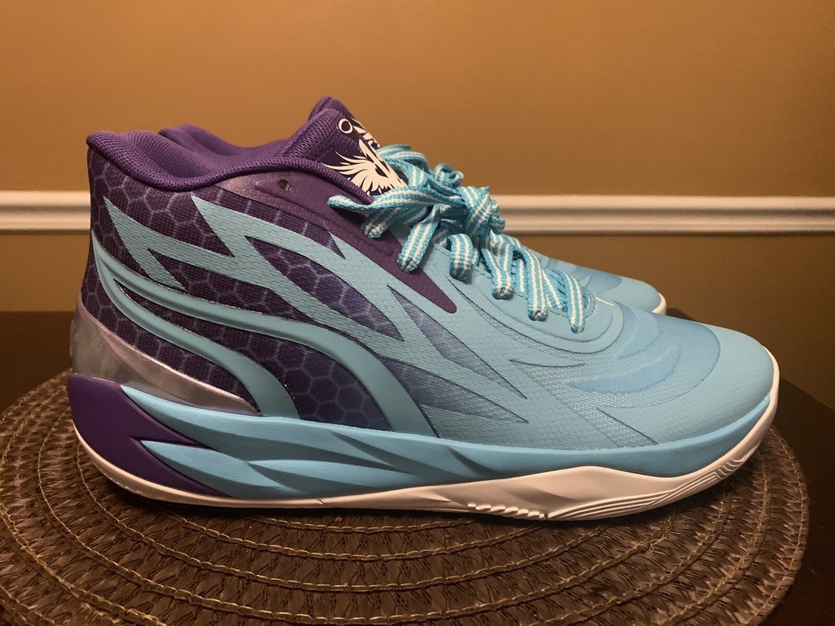 Puma Melo Ball MB.02 Shoes Blue Purple Mid Queen City 379779  display picture 1