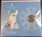 50p COIN 2022 The Snowman and the Snow Dog Christmas Card  B.U.