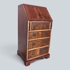 Antique Mahogany & Oak Writing Bureau Compact Bureau Desk with Drawers