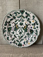 Decorative Hand Painted Plate Pottery Deer Deruta Italy 12”
