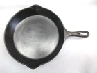 Griswold No. 10 cast iron skillet 716B, Erie PA., small logo, has hairline crack