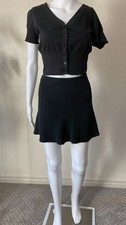 Daniel P Rebecca Black A- Line Mini Skirt Size 2 Made In USA