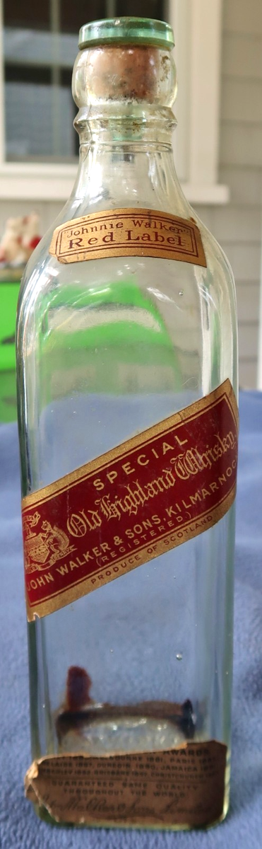 Antique JOHNNIE WALKER Red Label OLD HIGHLAND WHISKY Bottle